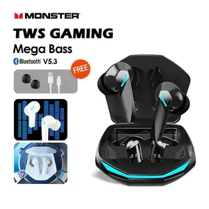 Monster GM2 Pro gaming headphones, Bluetooth 5.3, TWS, HD stereo, low latency, with microphone, suitable for music playback. auricular eschol los  suspension shower Super Fast 4-Pack Type-C Wall Chargers stockingstuffers boyfriend full display touch yard