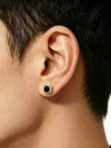 Square Zircon Earrings for Men, Four Claw Diamond Studs, Hip Hop Style, Unisex Fashion Jewelry, Perfect Gift for Dates