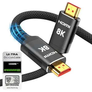 8K Certified HDMI 2.1 Cable 10 ft, 48Gbps Ultra High-Speed HDMI Cables Cord, 10K 8K@60Hz, 4K@120Hz Compatible for TV/Laptop/Monitor/PS-5/X-box/Projector/Entertainment/Sound System & More