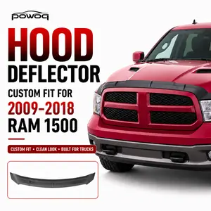 [Fits 09-18 RAM 1500]Hood Deflector Compatible with 2009-2018 Dodge RAM 1500 Deflector TPE Shield Hood Protector Replacement for 2009 2010 2011 2012 2013 2014 2015 2016 2017 2018 Dodge RAM 1500 Accessories