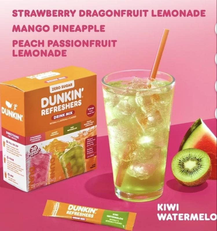 Dunkin' Refreshers Zero Sugar Singles to go Powdered Drink Mix Variety Pack, 30 Count Packets