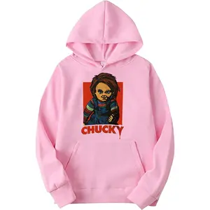 Men's Chucky Fist Graphic Adult Pull-Over Hoodie Pink