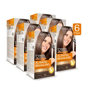 Kativa Brazilian Keratin Straightening Kit (Alisado Brasileño) - Keratina Profesional sin Formol, 1350 mL, Frizz Control for All Hair Types - Haircare Vegan