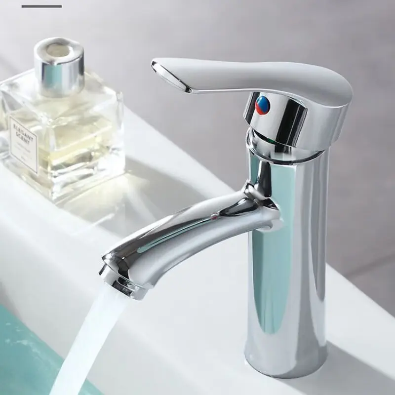Stainless Steel Faucet Single Hole Cold Hot Water, Bathroom Sink Basin Hand Wash Bowl, Home Counter Spill-Proof Splash Proof Faucet, High Arc Faucet, Faucets for Bathroom Sinks