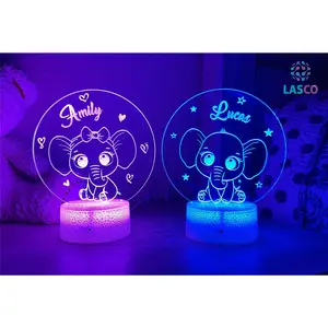 Elephants Kids Personalized Acrylic Night Light