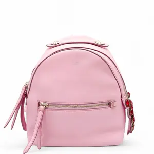 Pre-owned FENDI Leather Backpacks By The Way Backpack Calfskin Pink (0614n3)