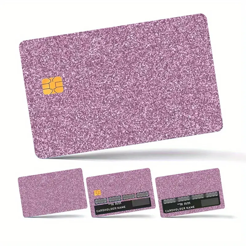 4pcs/set  Credit Card  Skin Holographic Credit Card Decal Style Cool Crystal Frosted Starlight Shiny Pattern Stickers, Card Covers for Debit Cards,Credit Card Stickers Anti-theft Personal Privacy Protection