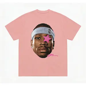 Ships within 24 Hours: Allen Iverson "The Answer" Big Face Graphic T-Shirt. This vintage-style basketball print tee is a unisex casual streetwear top suitable for both men and women. It serves as the perfect fan gear for game-day support, an ideal birthda