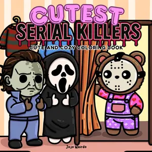 Jojo Weirdo Cutest Serial Killers: A Parody Coloring Book for Adults Featuring Horror Icons in Adorable Scenes Tiny Garden Advanced Coloring Set