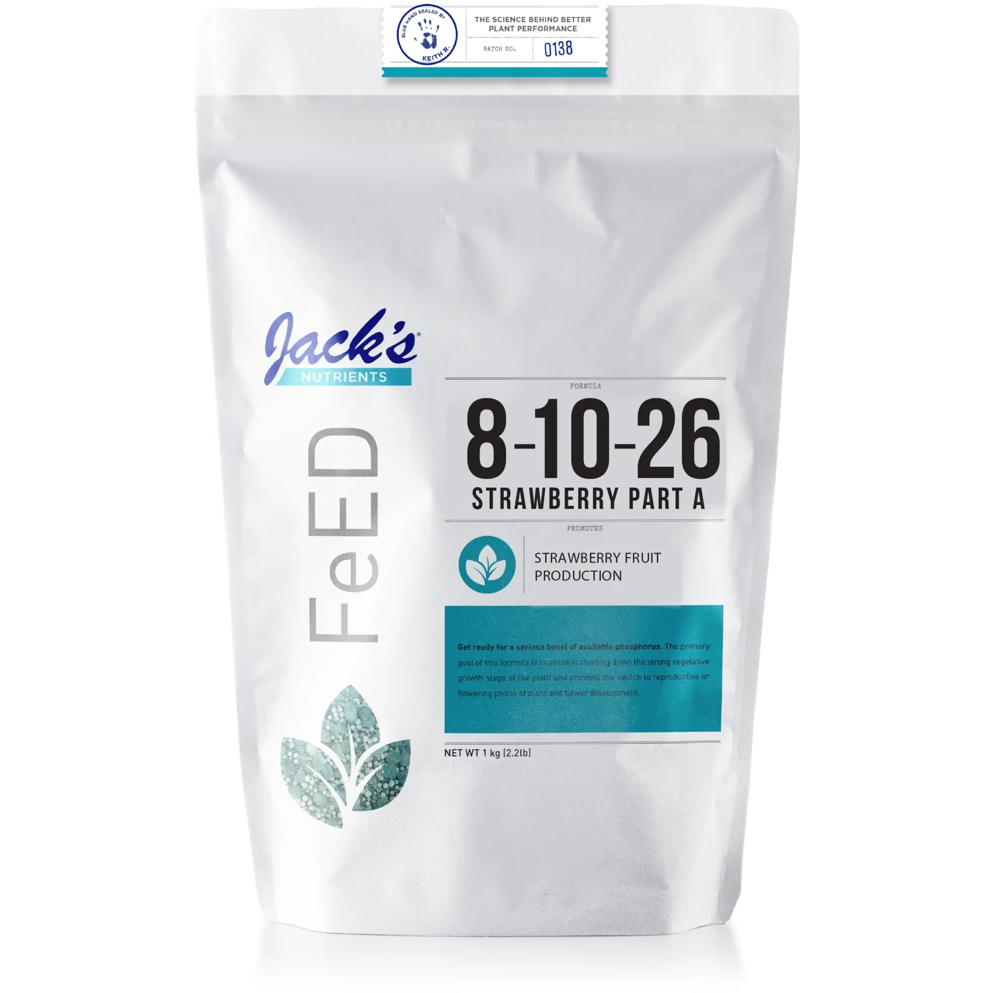Jack's Nutrients 8-10-16 Strawberry Part A Water-Soluble Fertilizer for Strawberry Fruit Production in Continuous Liquid Feed Program, 2.2lbs