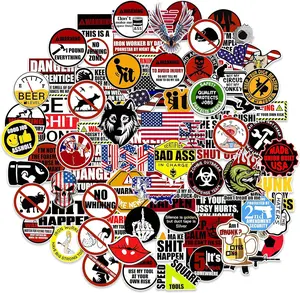 100 PCS Funny Hard Hat Stickers for Helmet, Tool Box - Prank Meme Stickers for Construction