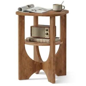 VASAGLE Side Table, 2 Tier Small Accent End Table, Nightstand with Lower Shelf for Small Spaces, Living Room, Bedroom