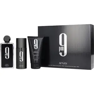 Afnan 9 Pm Set-Eau De Parfum Spray 3.4 Oz & Shower Gel 5 Oz & Deodorant Spray 5 Oz For Men