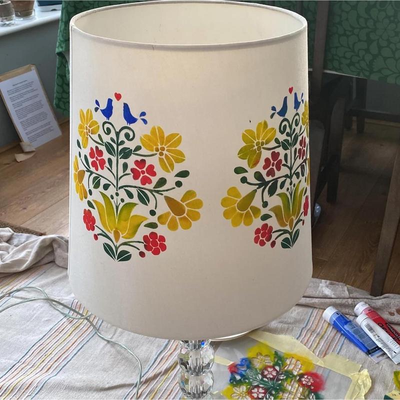 Talavera Stencil  Tile Stencil 8inch Floral Folk Mexican Stencils for Painting on Wall Floor Furniture   Decor