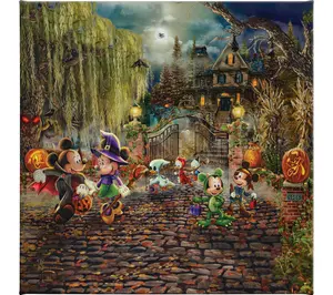 Thomas Kinkade Mickey & Minnie Halloween Fun 14x14Gallery Wrap