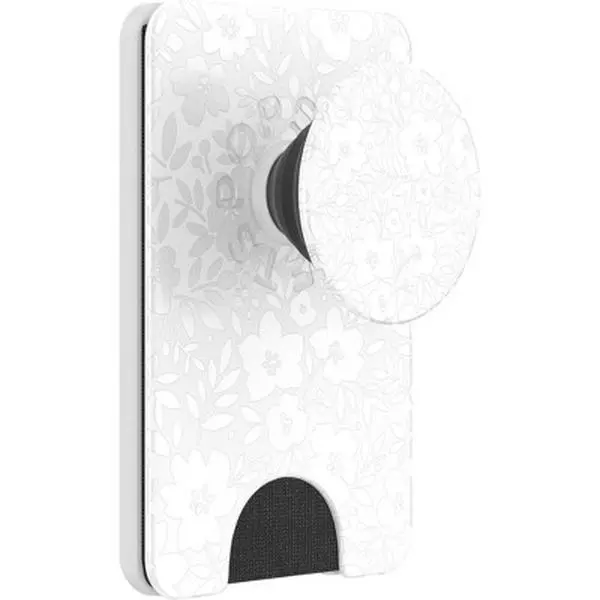 PopSockets Magnetic Cellphone Wallet with Grip, MagSafe Adapter Ring & Card Holder, Compatible with Mobile/Smartphone Mounts - Blank Fresh