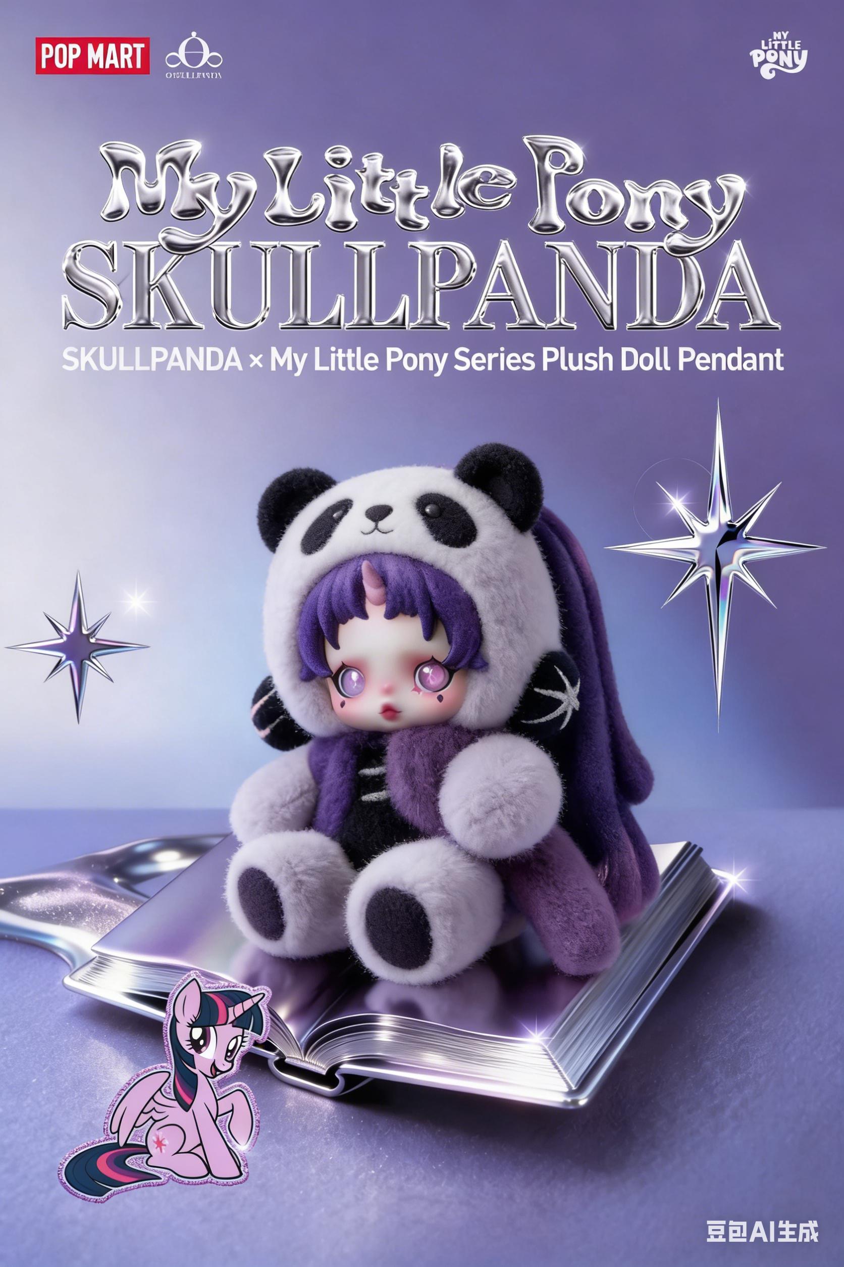 (Iris0414) POP MART SKULLPANDA x My Little Pony Series PlushDoll Pendant