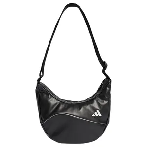 Adidas Glossy Logo Polyester Single-Shoulder Crossbody Bag for Women in Black