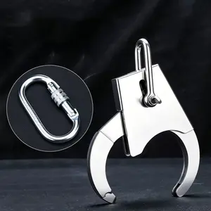 1pc Stainless Steel Automatic Release Hook, Mechanical Gravity Drop Hook for Drone Delivery & Industrial Lifting, Hands-Free Detaching Cargo Crane Hook