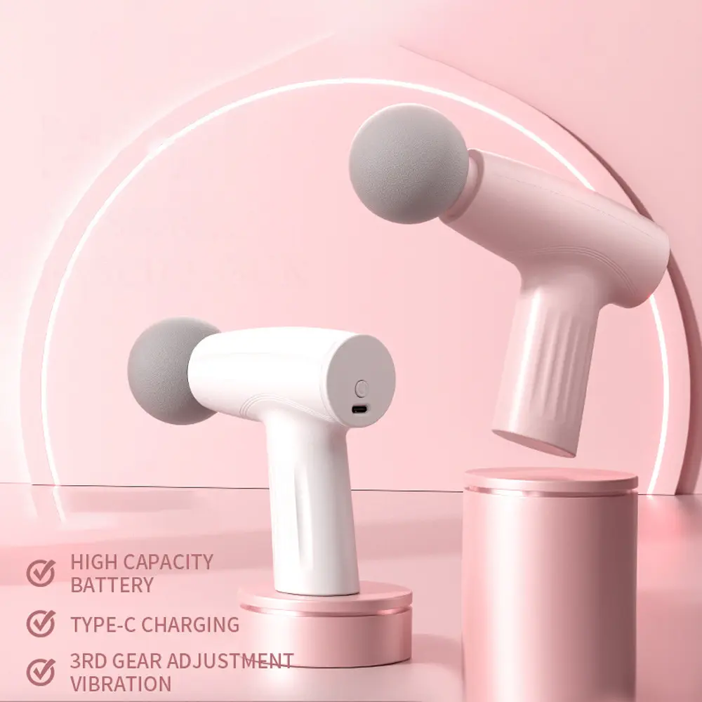 Mini rechargeable dynamic fascia gun portable relief relaxation muscle massager small ladies home cervical grab