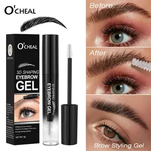 Transparent Eyebrow Gel, Natural Waterproof Long-Lasting Brow Shape Setting Jelly, with Brush Head 3D Stereo Brow Wax, Makeup Brow Cream, Eyebrow Makeup Products