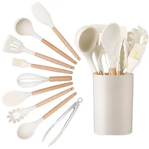 10-piece silicone spatula set, white, black, and gray multi-color kitchen cooking set, modern women and men household cooking spatulas, frying pans, special soup spoons, scrapers, clips, egg beaters, oil brushes, kitchenware set, Kitchen Utensils Set