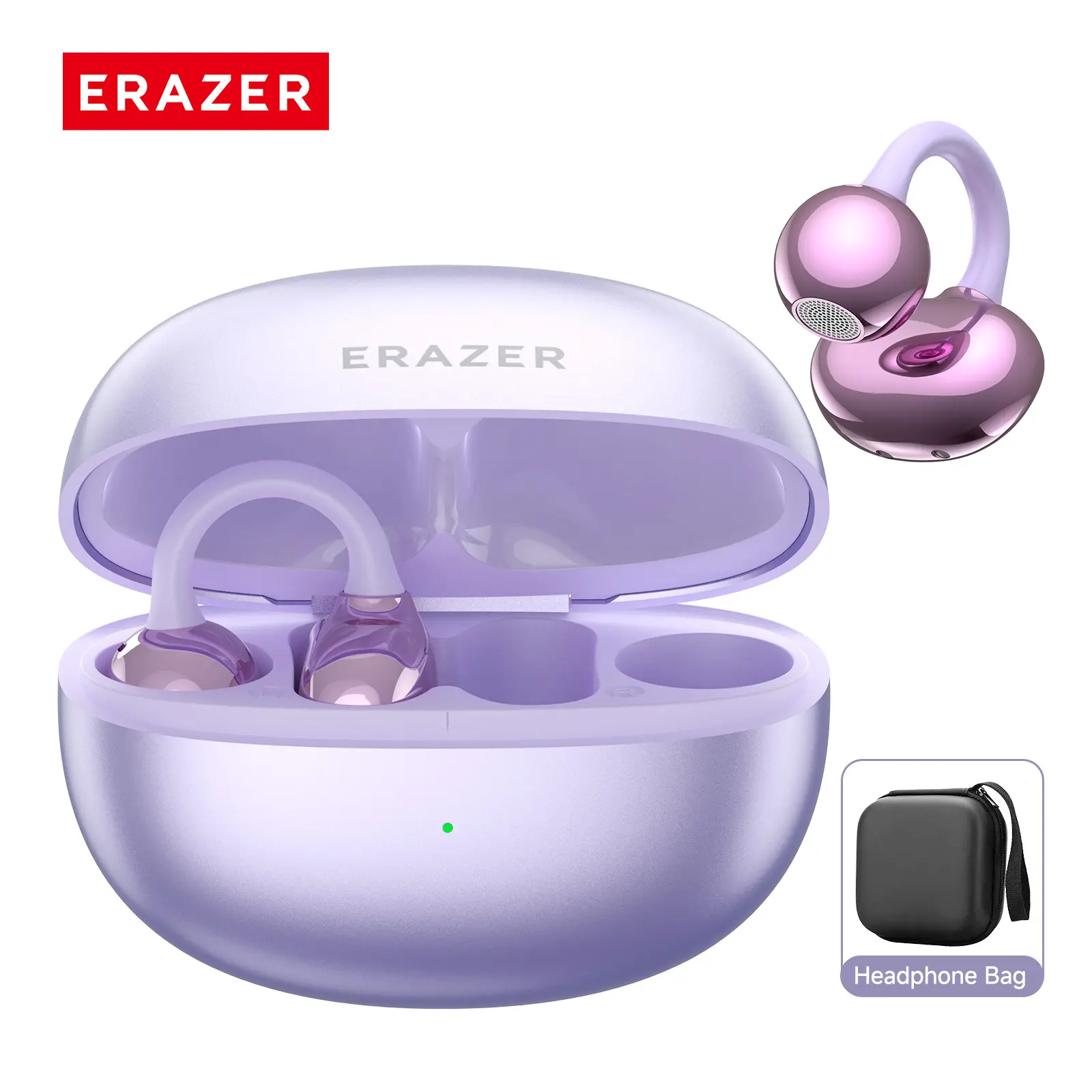 ERAZER XF36 Clip on Earphones, Bluetooth Earphones Audio Wireless Earphones for Music and Phone Calls, Waterproof and Sweatproof, Suitable for Sports