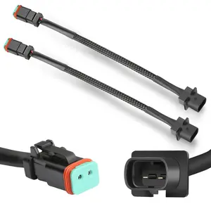 Fog Light DT Adapter Connector, 2pcs DT DTP Wiring Harness H16 Headlight Adapters Connectors Splitters Plug n Play Wiring Harness for LED Light Bar LED Work Driving Light Pods Light