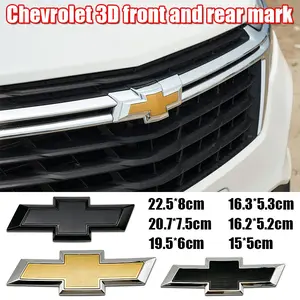 Car 3D Stereo Emblem Decal, Front Rear Decoration, Engine Hood Tailgate Badge, Metal Texture Emblem, Upgrade Accessories for Chevrolet Logo Classic Cruze Malibu XL Cavalier Trax Auto Captive Aveo Sonic Sail