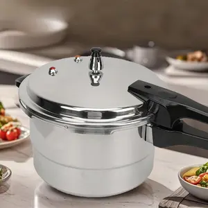 Seamless Aluminum Alloy Pressure Cooker Pot, 5L Fast Pressure Cookware with Steaming Plate, Multi-Size Compatible with Induction and Regular Stoves