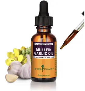 Mullein Garlic Oil - contains Calendula, Garlic, Mullein flower, St. John's Wort, Olive Oil for External use