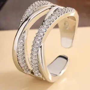 Adjustable April Clear CZ Ring