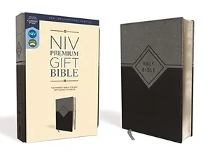 Niv, Premium Gift Bible, Leathersoft, Black/Gray, Red Letter Edition, Comfort Print -- Zondervan - Bible