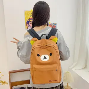 Kawaii Bear Rilakkumas Backpack Large Capacity Backpack Stylish Student School Bag Shoulder Bags Schoolbag Gift