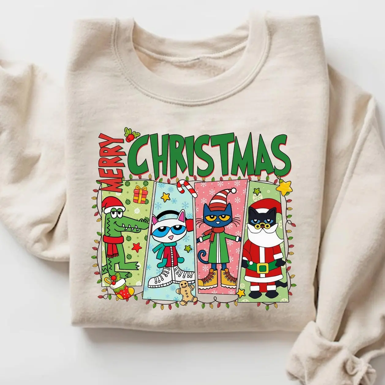 Merry Christmas Pete The Cat Shirt, Teacher Christmas Shirt, Children's Book Christmas Shirt, Gift For Kindergarten Teacher T