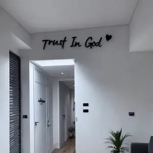 "Trust in God" Wooden Wall Art Sign – Wooden Scripture Plaque, Ideal for Christian Home, Prayer Room & Farmhouse Decor, Wall Art Decoration | Non-Toxic Finish, Ready-to-Hang Inspirational Wall Hanging