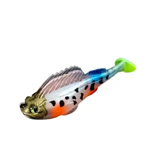 Luya bait anti-hanging bottom outdoor jumping bag lead fish T tail 8cm soft bait 14g soft bait fake bait