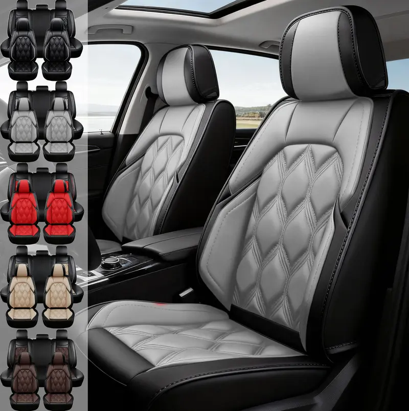 Fits For 2009~2023 2024 2025 Ford F-150 F250 F350 F450 Super Duty Pickup Seat Covers ,Nappa Leather Front Rear 5-Seat Covers Full Set For Ford Truck Car Interior Accessories