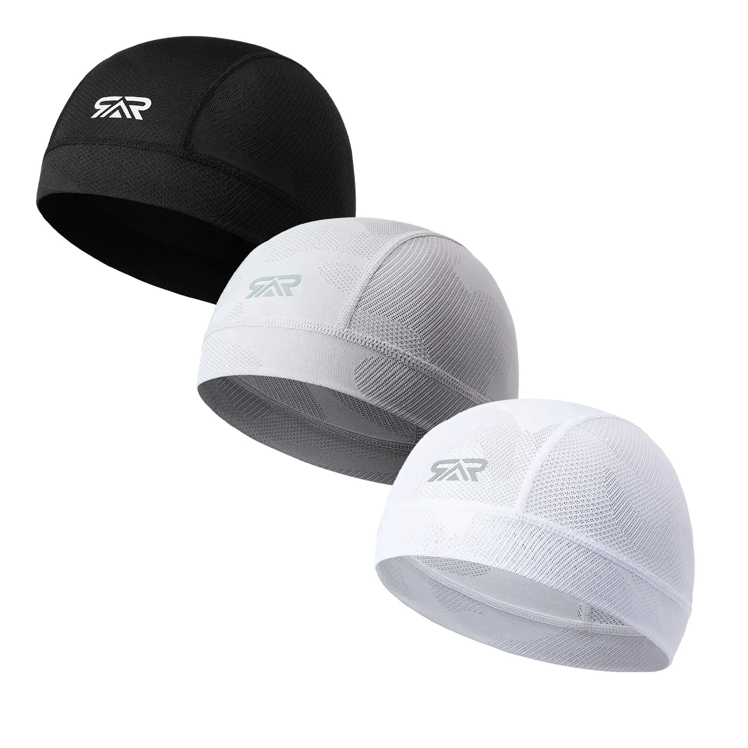 Shinemeoth Breathable Mesh Cycling Cap 3 Pack, Quality Caps, Colorfast Ion Headliner Liner, Sweat Absorbent Anti-Slip Sports Skullcap, Sports Hat, Sweat Wicking Hat, Summer Sports Cap, Athletic Hats, Sports Outdoor Hat