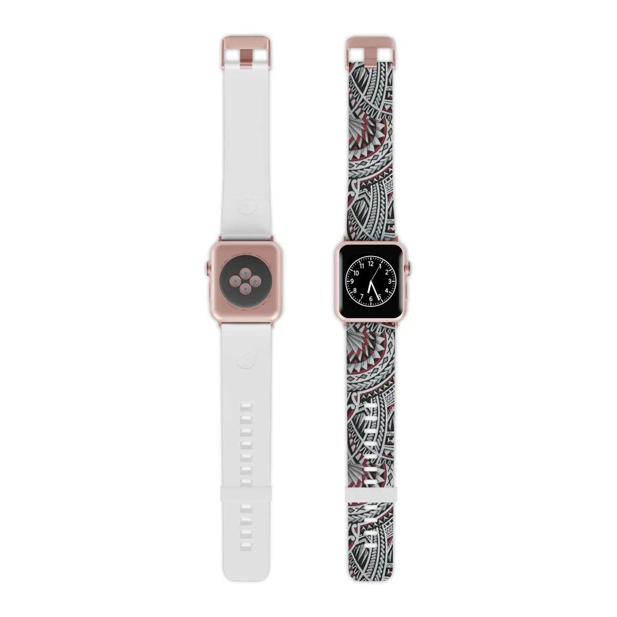 Tapa Print - Watch Band for Apple Watch - Polynesian Samoan Hawaiian Tongan Tribal Tapa Print Accessories Wearable Aluminum Steel