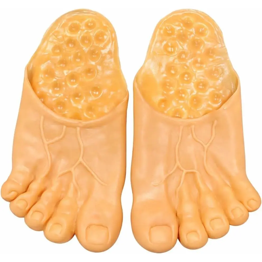 Rubber Bare Feet |       Barefoot Giant Shoes |       Caveman Feet |       Giant Feet Big Foot |       Barefoot Slippers |       Big Foot Costume Accessories |       Soft Rubber |       One Size Brown