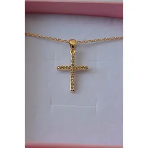 18k Gold Plated CZ Cross