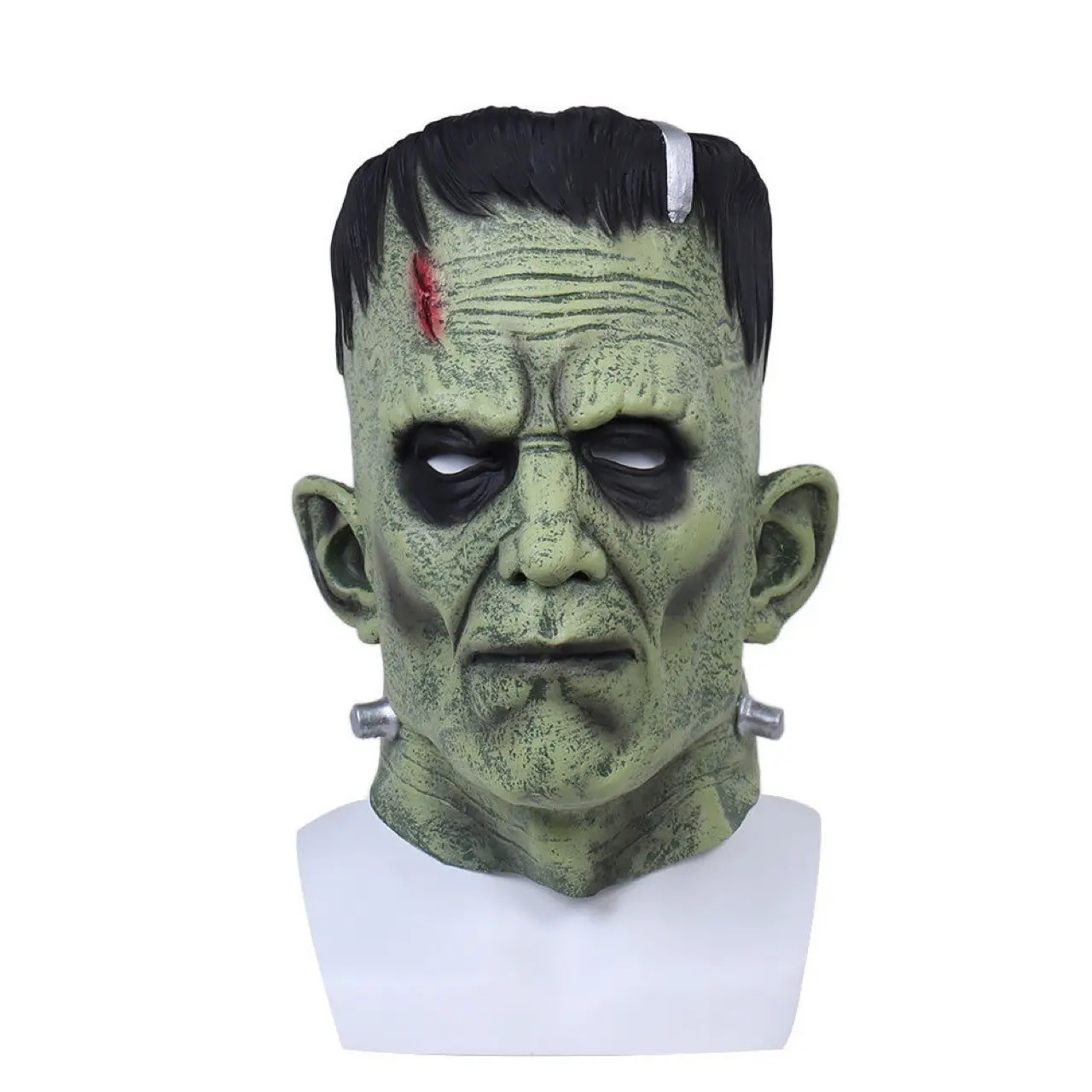 Latex Horror Mask for Adults, Scary Frankenstein Monster Face Cover with Stitches & Bolts, DIY Paint-Friendly Prop for Halloween Parties, Party, Novelty, Bolt Scars, 30 X 25 Cm, Creative Masks, Adults For Shuffling Dramatically, Accessories, Birthday, Cus