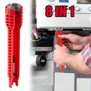 8 IN 1 Sink Wrench, Pipe Extractor For Sink Bathroom Kitchen Toilet, Faucet And Sink Installation Tool Multifunctional Plumbing Tool, Plumbing Tools, Home Essentials