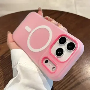 Candy Color Magsafe Silicone Case for iPhone 17 Air 17 16 15 14 13 12 11 Pro Max Plus Wireless Charge Matte Back Cover