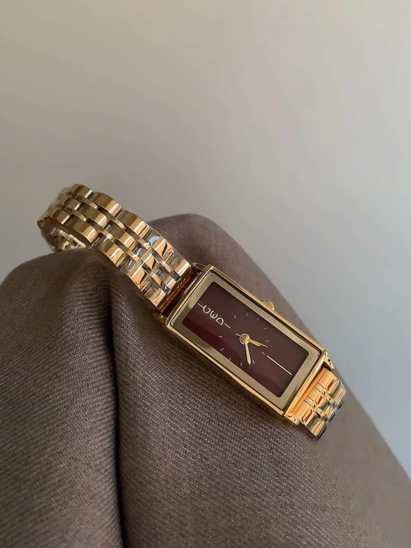 Women's Quartz Analog Watch Rectangle Shape Stainless Steel Strap Mineral Glass Dial Buckle Closure Elegant Design Perfect Gift Quartz Wristwatch