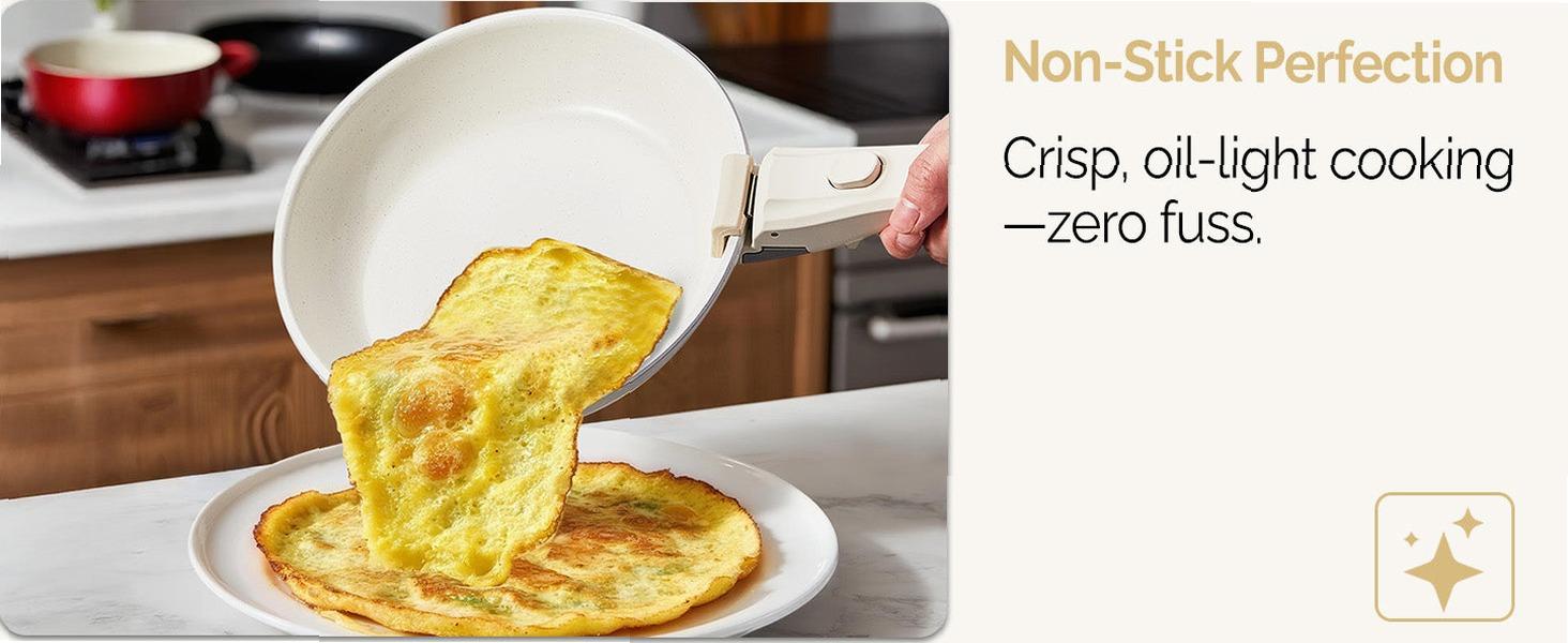 [FLASH SALE | ROVSUN ] 22 Pcs Nonstick Pots and Pans Set with Detachable Handles