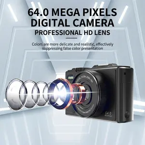 4K Digital Camera, 64mp High Resolution, 3.0 Inch Ultra HD Screen, WiFi Connection, Time Lapse Slow Motion Recording