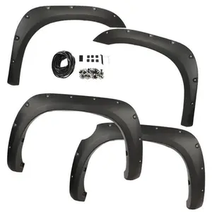 4pcs Pocket Rivet Style Fender Flares Textured Fit For 2007-2013 Toyota Tundra