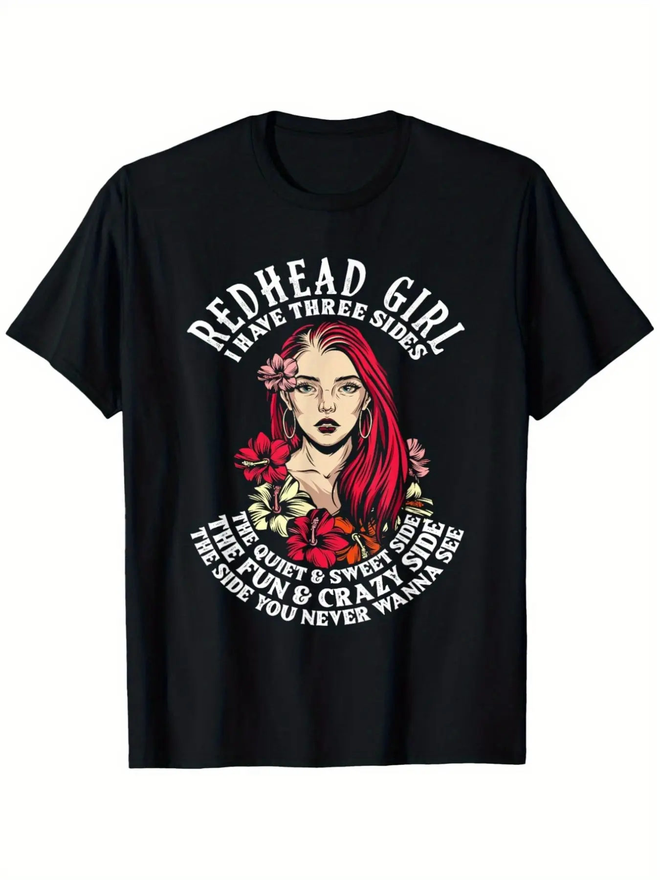 Funny Redhead Ginger Girl Red Haired Redheads Woma unisex soft cotton short sleeve t shirt, vintage graphic casual tee for men women teens, perfect birthday holiday gift for camping travel gym daily street casual wear